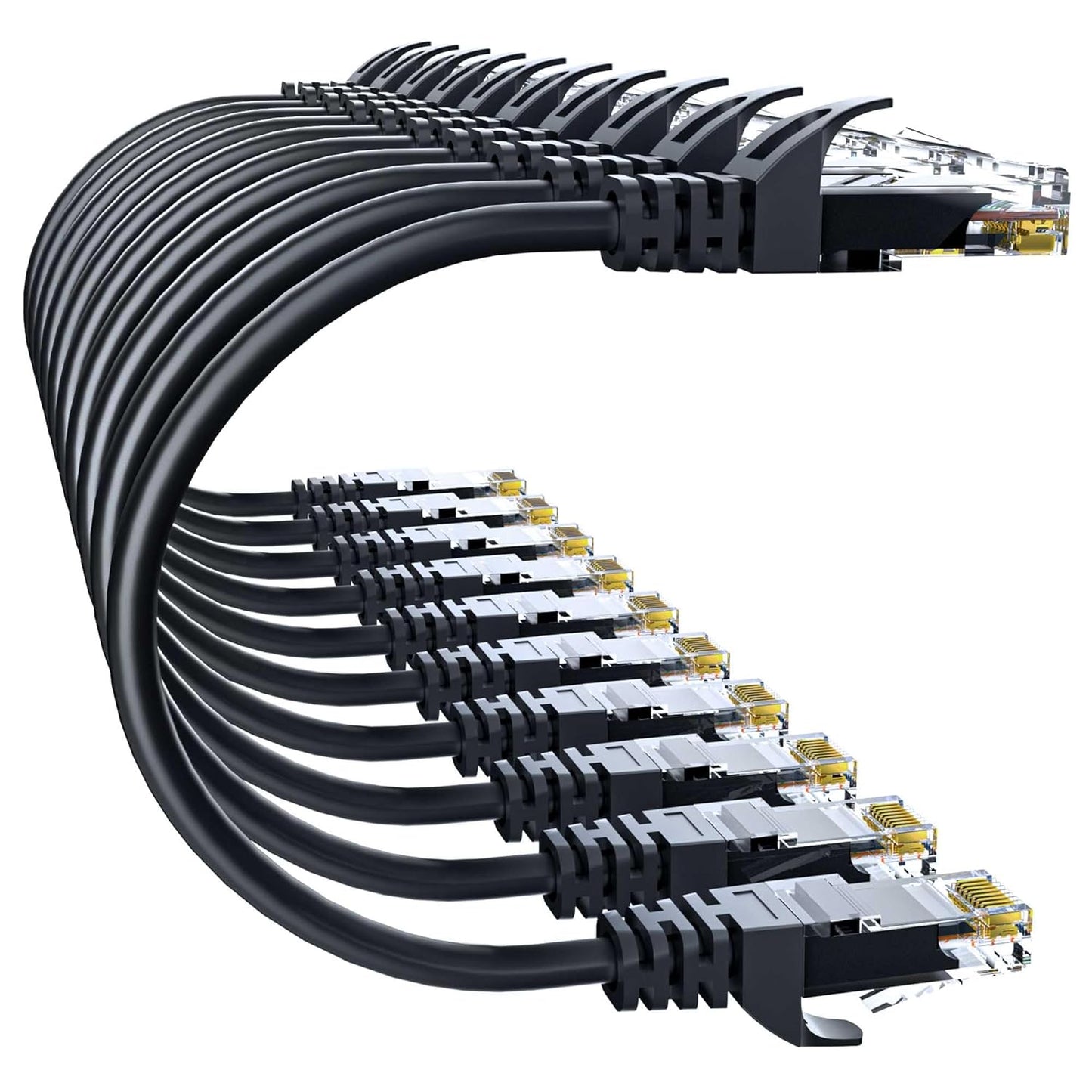 Cat 6 Ethernet Cable 0.5FT 10Pack, Cat6 Ethernet Patch Cable